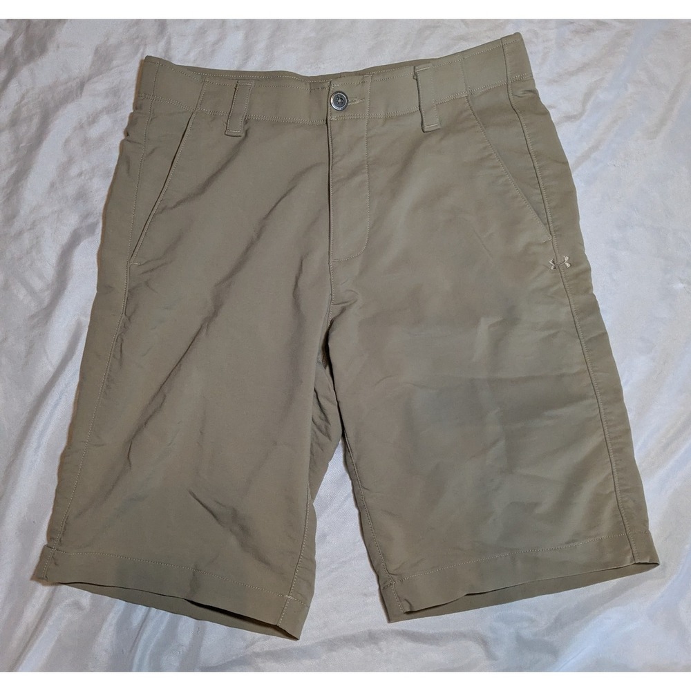 2018 Under Armour Loose Fit Heatgear Tan Shorts Size 30‎